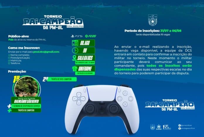 Polícia Militar de Alagoas realiza Torneio Pai Campeão 2025 em homenagem ao Dia dos Pais