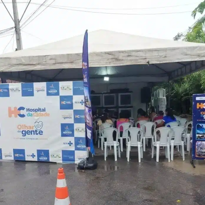 Mutirão em Maceió mobiliza Olhar da Gente e Saúde da Gente, oferecendo triagens para catarata, laqueadura e vasectomia em Frei Damião com vacinação